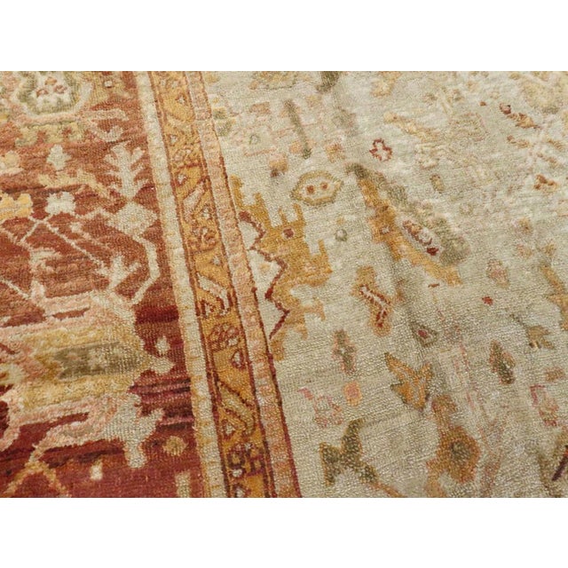Rustic Galerie Shabab Collection Early 20th Century Turkish Oushak Room Size Carpet For Sale - Image 3 of 7