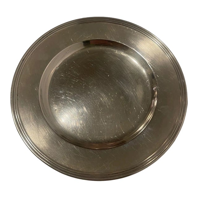 Hammered Sterling Silver Salver Tray Plate, Early 20th Century For Sale