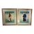Mid-Century Japanese Silk Paintings by Ishikawa Kiyohiko - Framed - A Pair For Sale