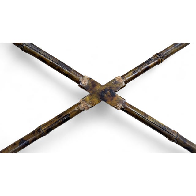 Boho Maitland Smith Tortoise Bamboo and Tessellated Penshell Tray Table For Sale - Image 14 of 18