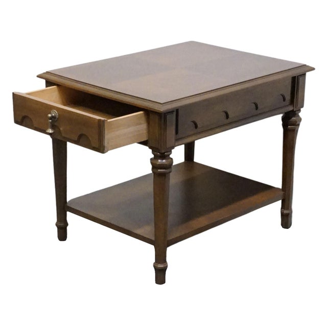 Drexel Furniture Bookmatched Walnut Italian Mediterranean Style 20" Accent End Table For Sale In Kansas City - Image 6 of 12