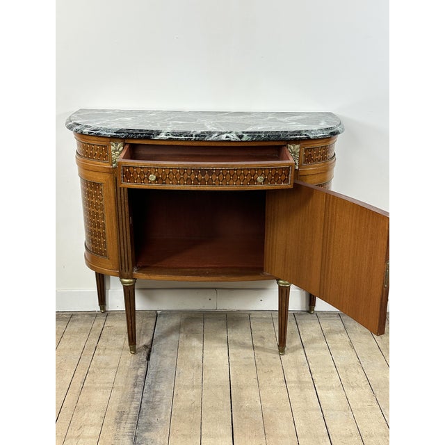 Louis XVI Half-Moon Commode, 1960s For Sale - Image 3 of 14