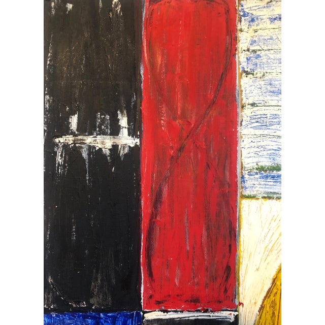 1980s Joan Kahn Rome Vibrant Bold Color Abstract Expressionist Modernist Oil Painting, 1987 For Sale - Image 5 of 8