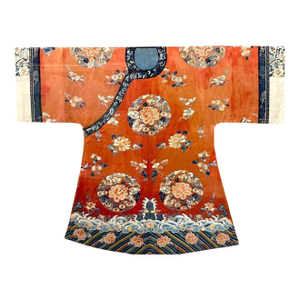 Mid 19th Century Frame Embroidered Chinese Royal Court Lady Casual Robe Qing Dynasty