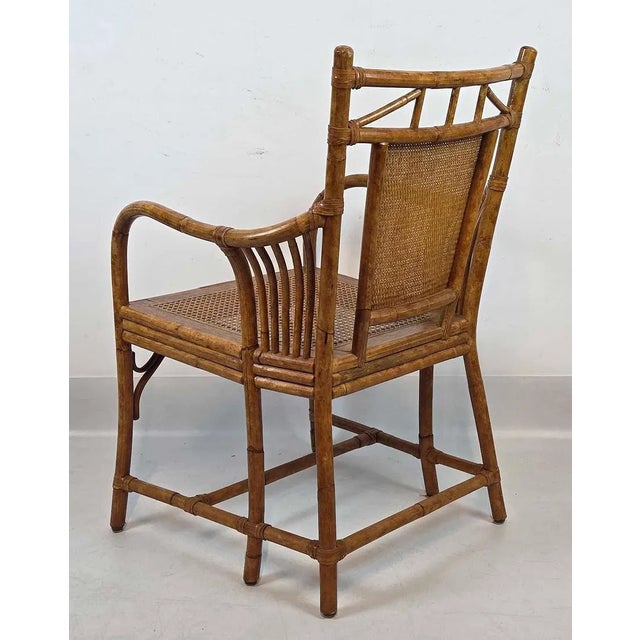 Mid 20th Century Pair of Rattan and Bamboo Chairs, Vintage For Sale - Image 5 of 9