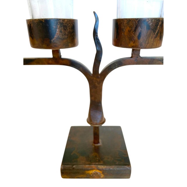 Late 20th Century Jan Barboglio Hand-Forged Iron Candelabra, 3-Foot Statement Candle Holder For Sale - Image 13 of 15
