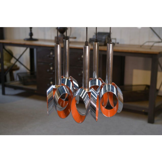 Gray Chrome Metal Cascade Pendant Light from Massive Lighting, 1960s For Sale - Image 8 of 8