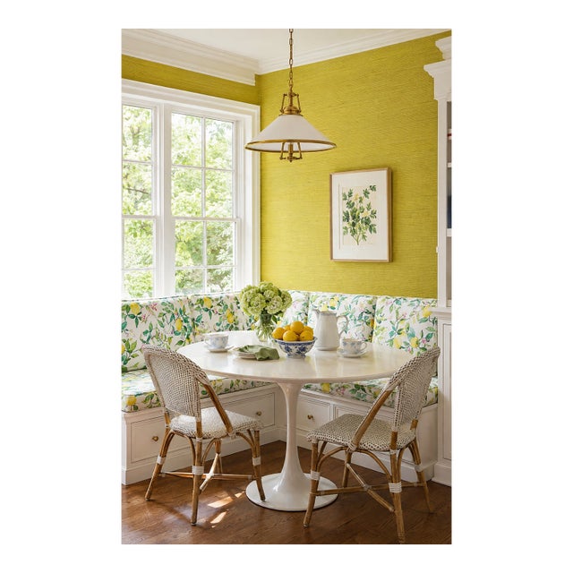 Natural Dyed Solid Grasscloth Wallpaper by House Party | Yellow Lemon Zest | 8 Yards For Sale
