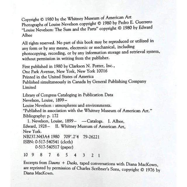 1980 Monograph Art Book, "Louise Nevelson: Atmospheres and Environments", Essay by Edward Albee, Photography by Pedro Guerrero For Sale - Image 13 of 15