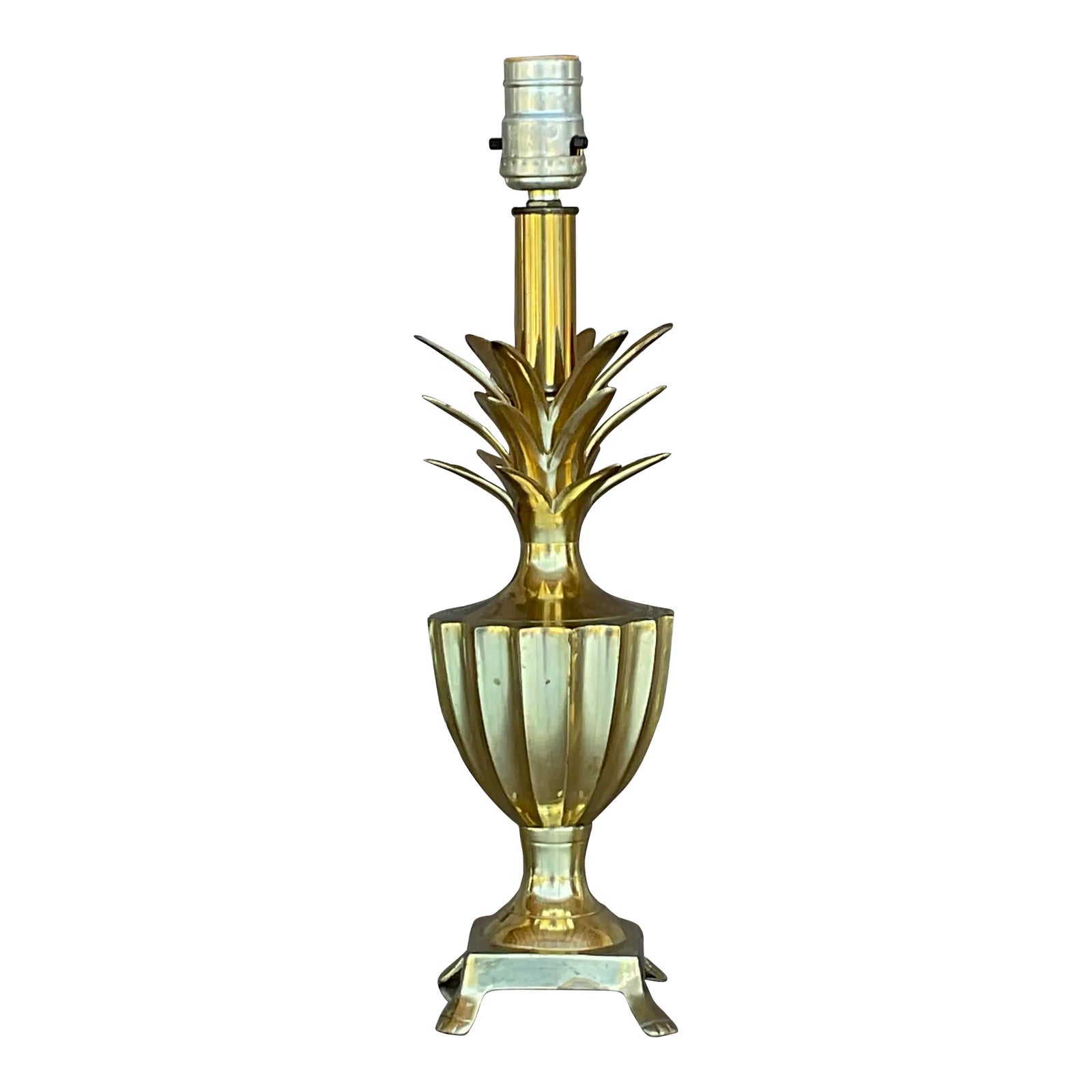 Vintage Regency Petite Brass Pineapple Lamp Chairish