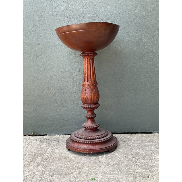 Vintage Carved Wood Pedestal Bowl For Sale - Image 4 of 12