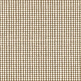 Schumacher Barnet Cotton Check Fabric in Mocha For Sale