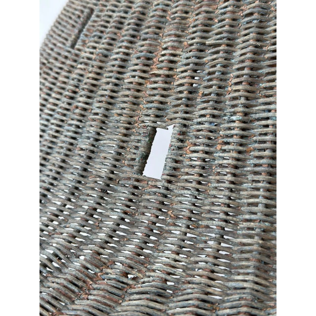 Antique Large-Scale Painted Wicker Mushroom Style Floor Lamp, Circa 1910s-20s For Sale - Image 9 of 18