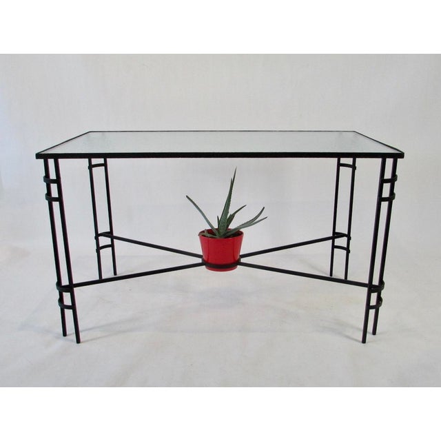 1940s Machine Age Era Wrought Iron Garden Dining Table For Sale - Image 9 of 10