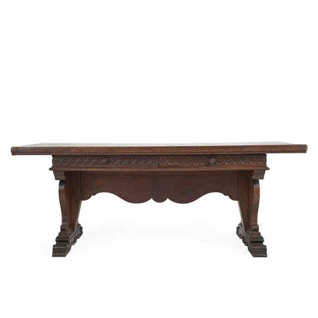 Walnut Dining Table with Drawers For Sale - Image 10 of 10
