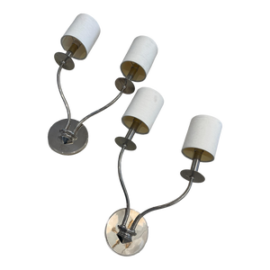Pair of Vintage Silver Wall Sconces