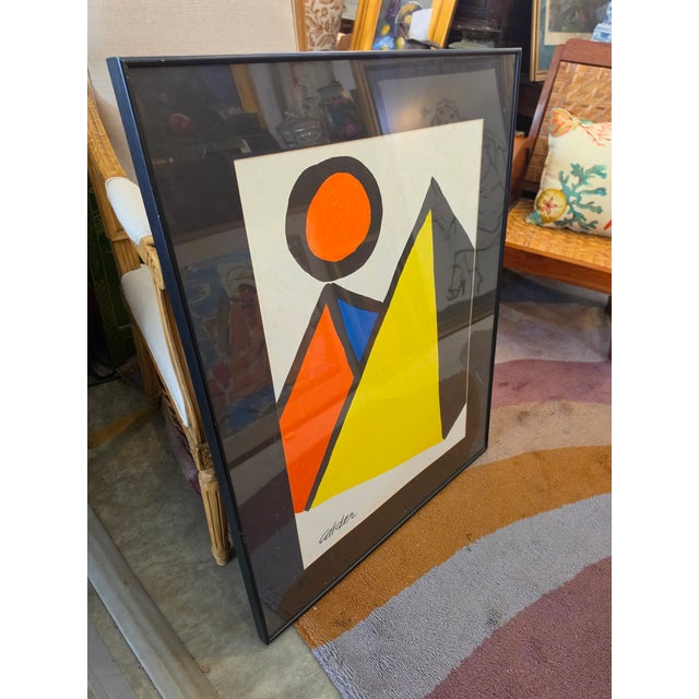 1970s 1970s Alexander Calder (1898-1976), "Pyramids and Sun" Framed Lithograph For Sale - Image 5 of 15