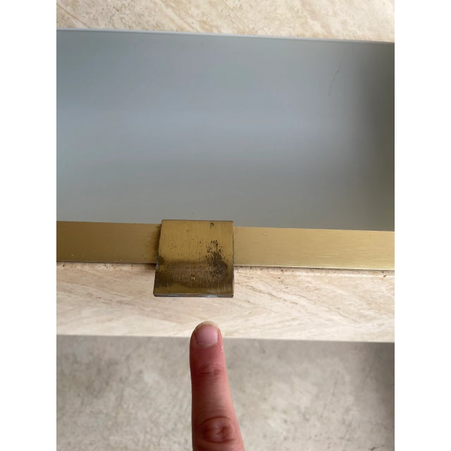 Metal Ello Travertine and Brushed Brass Credenza For Sale - Image 7 of 13