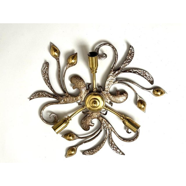 Vintage Flush Mount in Brass and Iron by Hans Möller, 1980s For Sale - Image 15 of 16
