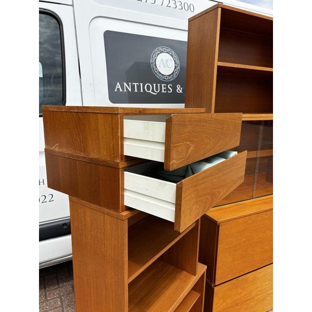 Mid-Century Modern Floating Display Cabinet with Shelves and Drawers, Set of 13 For Sale - Image 11 of 16