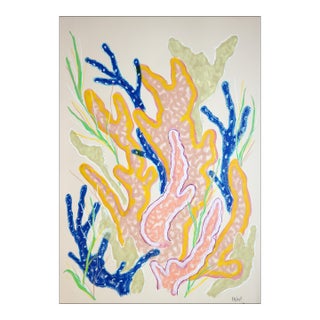 2026, Naturalistic Style Drawing of Coral Bodies, Pastel Tones Marina on Watercolor Paper by Romina Milano For Sale