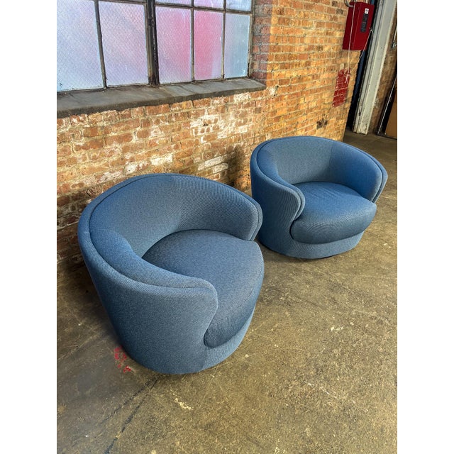 Swivel Barrel Lounge Chairs Attributed to Radnor For Sale - Image 4 of 8