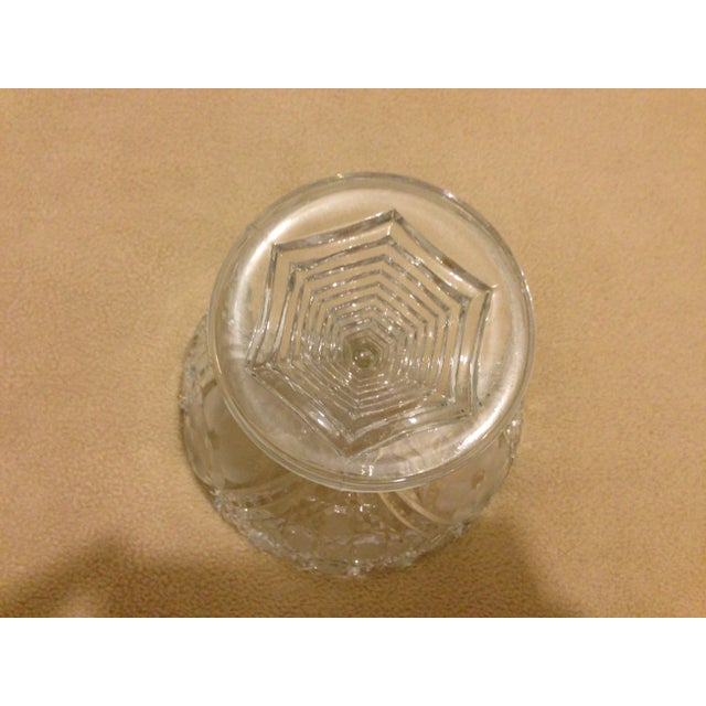 Vintage ABP Pressed/Cut Glass Pedestal Compote For Sale - Image 4 of 11