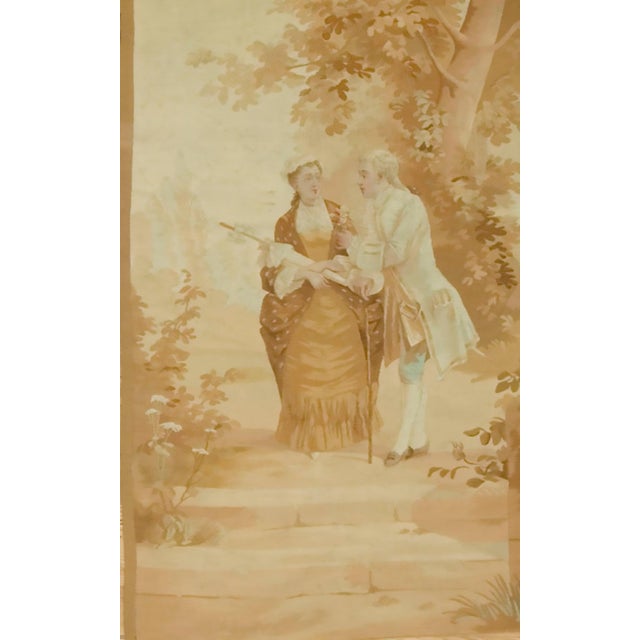 Textile Antique Circa 1880 French Aubusson Tapestry 2'8 X 4'1 For Sale - Image 7 of 8