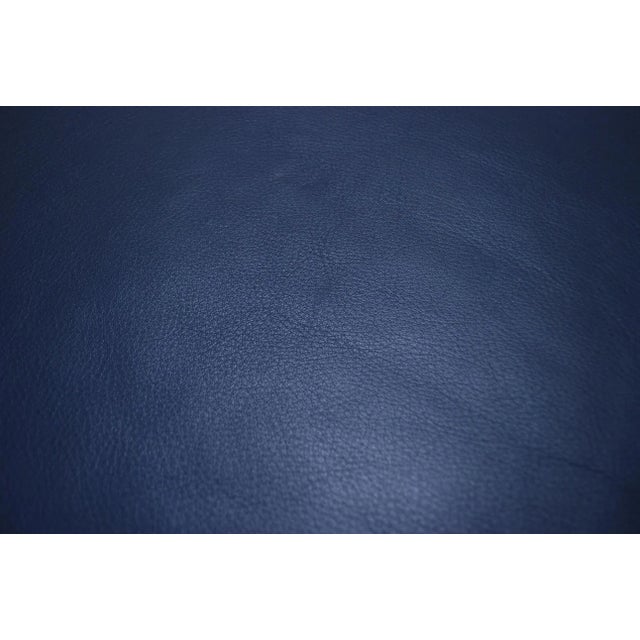 Set of DS17 Blue Leather Ottomans from de Sede, 1990s For Sale - Image 6 of 13