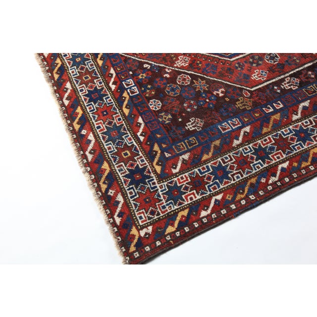 Tribal Antique Tribal Persian Rug With Geometric Medallions – Early 20th Century -5' 7'' X 6' 7'' For Sale - Image 3 of 15
