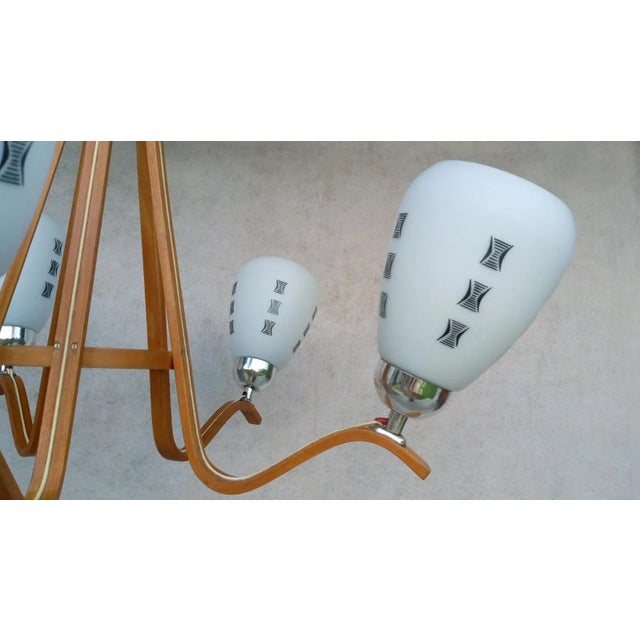 Wooden Chandelier, 1970s For Sale - Image 9 of 16