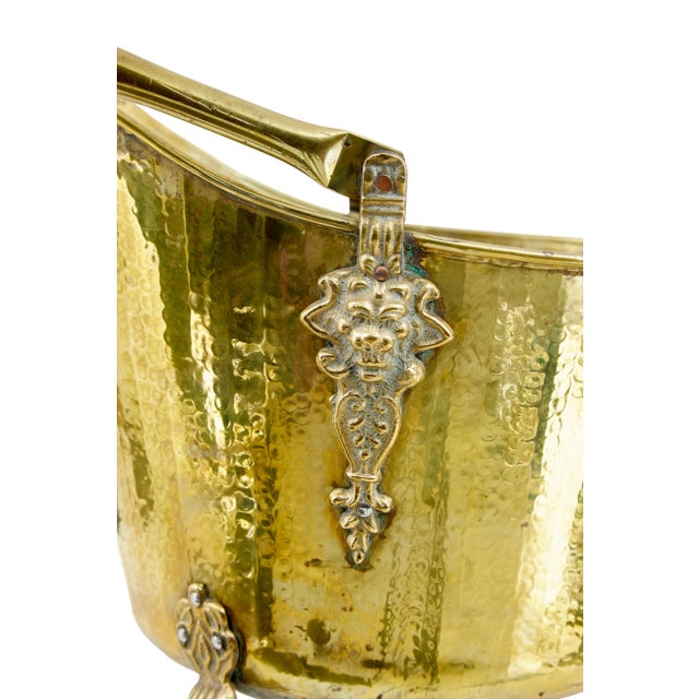 Antique Victorian Brass Coal Scuttle, 1890 For Sale - Image 4 of 9