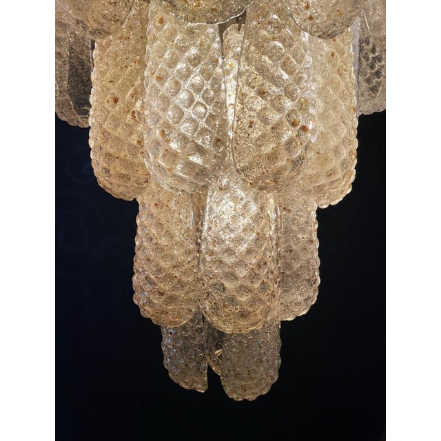 Vintage Italian Murano Chandelier with 75 Amber Glass Petals, 1990s For Sale - Image 11 of 18