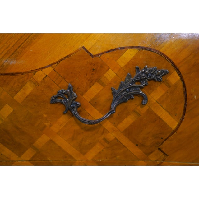 Italian Marquetry Inlaid Bombe Commode Chest For Sale - Image 15 of 18