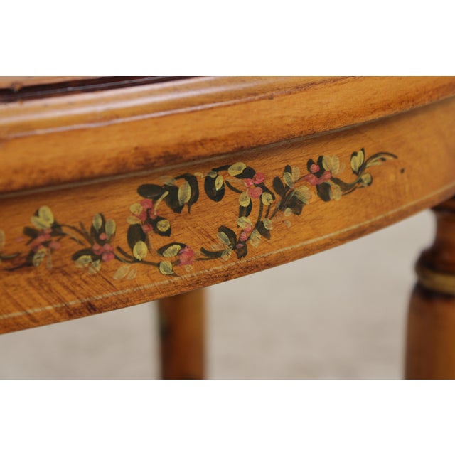 Adams Style Cane & Glass Top Paint Decorated Table For Sale - Image 11 of 15