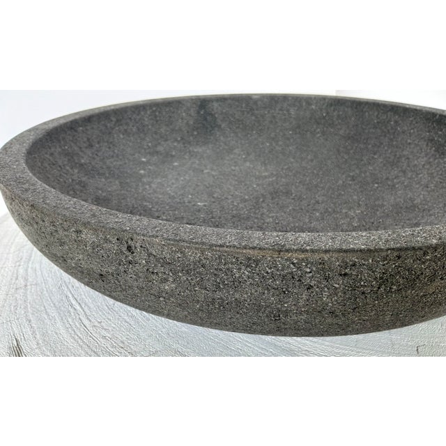 Organic Modern Dark Gray Indoor/Outdoor Ashen Earth Bowl For Sale - Image 4 of 4