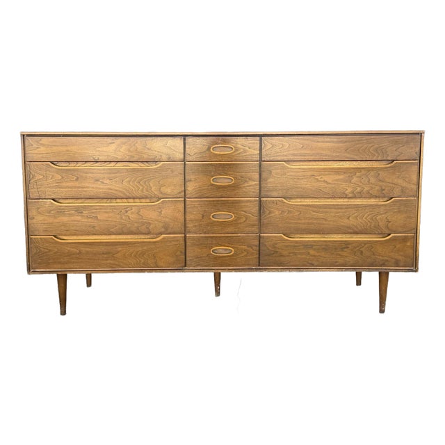Unique Mid Century Modern Wood Dresser For Sale