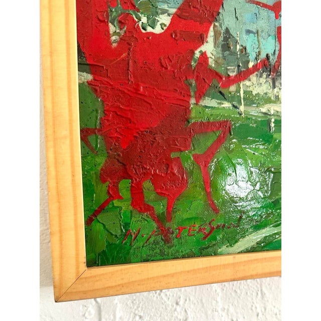 Vintage Boho Outsider Art Reclaimed Oil on Canvas For Sale - Image 4 of 5