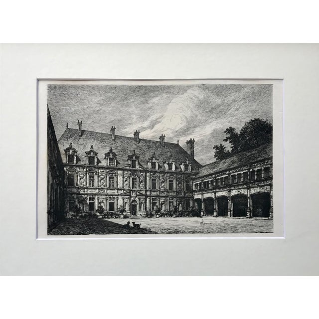 Antique Etching of French Chateau by D. Lancelot C. 1860 Chairish