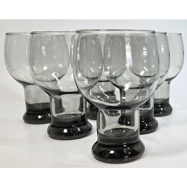 Mid-Century Gray Beer Glasses- Set of Seven For Sale - Image 11 of 12