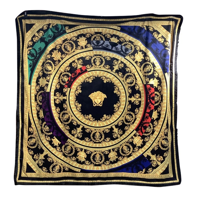 Custom Made Versace Multi Printed Velvet Throw For Sale