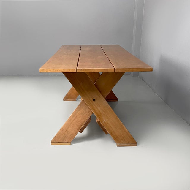 Italian modern wood dining table Crate by Gerrit Rietveld for Cassina, 1980s Dining table from the Crate series, with a...