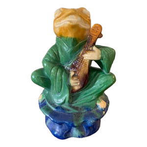 Vintage Majolica Singing Frog