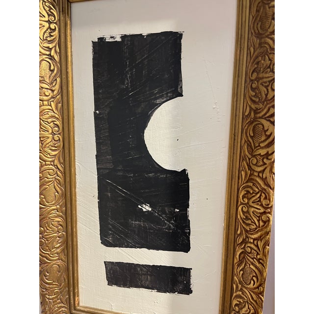 Original B&W Abstract Acrylic on Panel Painting by Shannon Weir 11w x 1 x 19h SKU 6-1022 0336 157