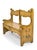 This exceptional 19th-century Continental painted pine bench offers a striking silhouette and authentic folk-art...