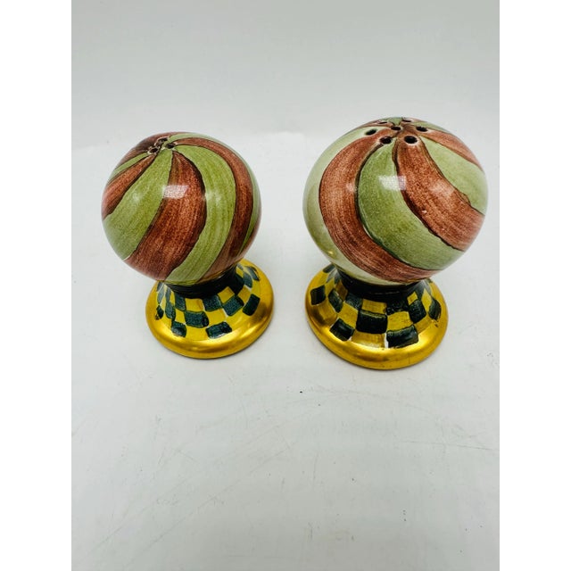 Mackenzie Childs Mackenzie Childs Salt and Pepper Shaker Set For Sale - Image 4 of 5