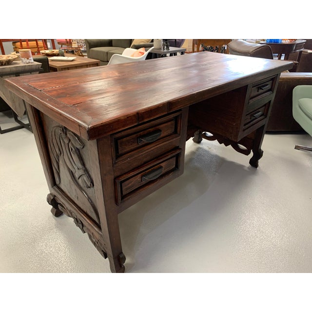 Vintage Rustic Carved Horse Desk Chairish