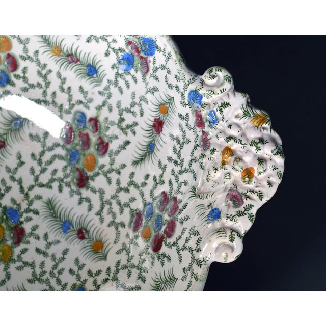 Ceramic Old Hall Earthenware ‘Shell’ Pattern Tazza or Comport, Polychrome Circa 1861–1886 For Sale - Image 7 of 10