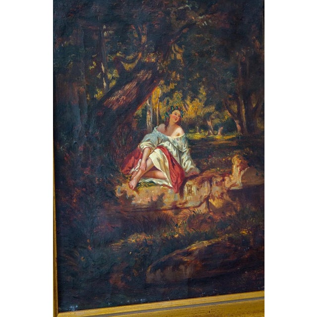 19th century school Reverie in the undergrowth, 1850 Oil on canvas Signed (illegible) and dated 1850 35cm x 27cm This...