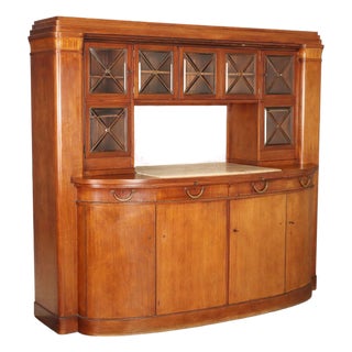 Italian Display Cabinet in Mahogany and Marble For Sale